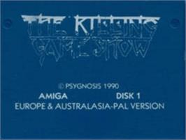 Top of cartridge artwork for Killing Game Show, The on the Commodore Amiga.
