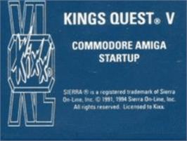 Top of cartridge artwork for King's Quest V: Absence Makes the Heart Go Yonder on the Commodore Amiga.