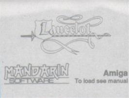 Top of cartridge artwork for Lancelot on the Commodore Amiga.