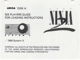 Top of cartridge artwork for Last Ninja 2 - Back with a Vengeance on the Commodore Amiga.
