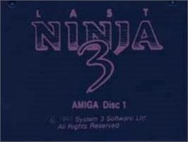 Top of cartridge artwork for Last Ninja 3 on the Commodore Amiga.