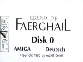 Top of cartridge artwork for Legend Of Faerghail on the Commodore Amiga.