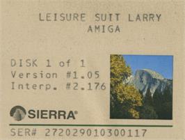 Top of cartridge artwork for Leisure Suit Larry: Triple Pack on the Commodore Amiga.