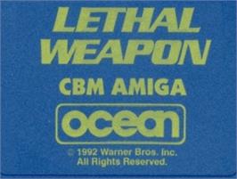 Top of cartridge artwork for Lethal Weapon on the Commodore Amiga.