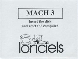 Top of cartridge artwork for Mach 3 on the Commodore Amiga.