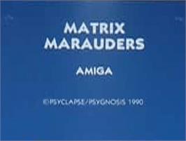 Top of cartridge artwork for Matrix Marauders on the Commodore Amiga.