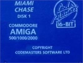 Top of cartridge artwork for Miami Chase on the Commodore Amiga.