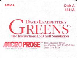 Top of cartridge artwork for Microprose Golf on the Commodore Amiga.