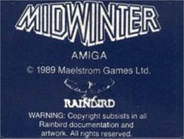 Top of cartridge artwork for Midwinter on the Commodore Amiga.