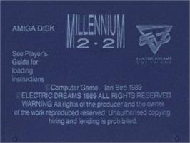 Top of cartridge artwork for Millennium 2.2 on the Commodore Amiga.