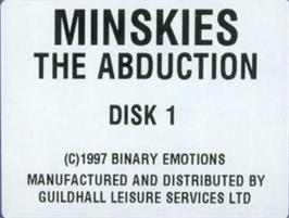 Top of cartridge artwork for Minskies: The Abduction on the Commodore Amiga.