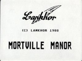 Top of cartridge artwork for Mortville Manor on the Commodore Amiga.