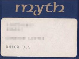 Top of cartridge artwork for Myth (Magnetic Scrolls) on the Commodore Amiga.