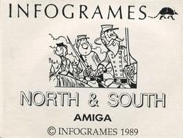 Top of cartridge artwork for North And South on the Commodore Amiga.