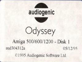 Top of cartridge artwork for Odyssey on the Commodore Amiga.