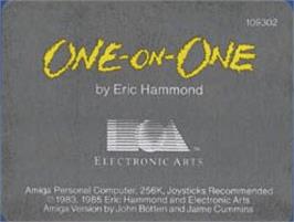 Top of cartridge artwork for One-on-One on the Commodore Amiga.