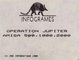 Top of cartridge artwork for Operation Jupiter on the Commodore Amiga.