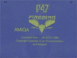 Top of cartridge artwork for P-47 Thunderbolt: The Freedom Fighter on the Commodore Amiga.