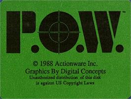 Top of cartridge artwork for P.o.w. on the Commodore Amiga.