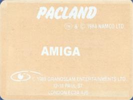 Top of cartridge artwork for Pac-land on the Commodore Amiga.