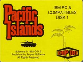 Top of cartridge artwork for Pacific Islands on the Commodore Amiga.