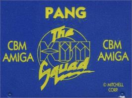 Top of cartridge artwork for Pang on the Commodore Amiga.