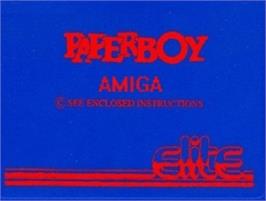 Top of cartridge artwork for Paperboy on the Commodore Amiga.