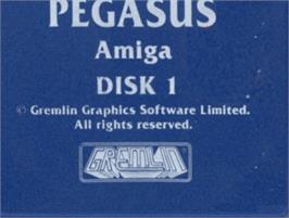 Top of cartridge artwork for Pegasus on the Commodore Amiga.