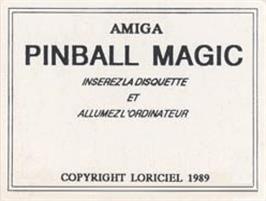 Top of cartridge artwork for Pinball Magic on the Commodore Amiga.