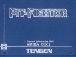 Top of cartridge artwork for Pit Fighter on the Commodore Amiga.