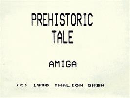 Top of cartridge artwork for Prehistoric Tale, A on the Commodore Amiga.