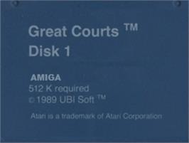Top of cartridge artwork for Pro Tennis Tour on the Commodore Amiga.
