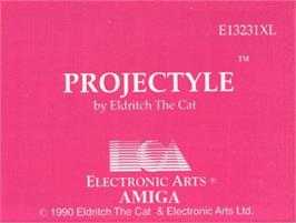 Top of cartridge artwork for Projectyle on the Commodore Amiga.