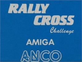 Top of cartridge artwork for Rally Cross Challenge on the Commodore Amiga.