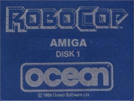 Top of cartridge artwork for Robocop on the Commodore Amiga.