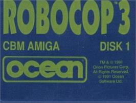 Top of cartridge artwork for Robocop 3 on the Commodore Amiga.