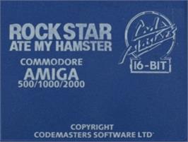 Top of cartridge artwork for Rock Star Ate my Hamster on the Commodore Amiga.