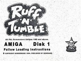 Top of cartridge artwork for Ruff 'n' Tumble on the Commodore Amiga.