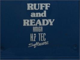 Top of cartridge artwork for Ruff And Reddy In The Space Adventure on the Commodore Amiga.