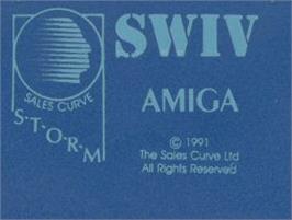 Top of cartridge artwork for S.W.I.V. on the Commodore Amiga.