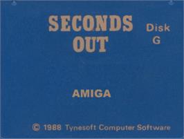 Top of cartridge artwork for Seconds Out on the Commodore Amiga.