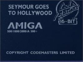 Top of cartridge artwork for Seymour Goes to Hollywood on the Commodore Amiga.
