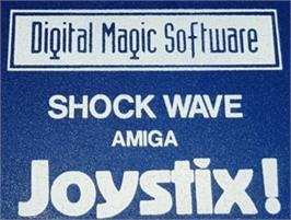 Top of cartridge artwork for Shockwave on the Commodore Amiga.