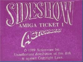 Top of cartridge artwork for SideShow on the Commodore Amiga.