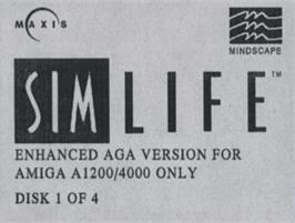 Top of cartridge artwork for Simlife on the Commodore Amiga.