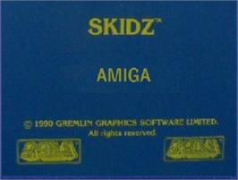 Top of cartridge artwork for Skidz on the Commodore Amiga.