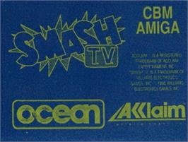 Top of cartridge artwork for Smash T.V. on the Commodore Amiga.