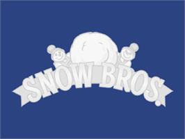 Top of cartridge artwork for Snow Bros. on the Commodore Amiga.