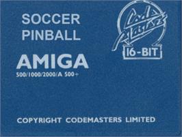 Top of cartridge artwork for Soccer Pinball on the Commodore Amiga.