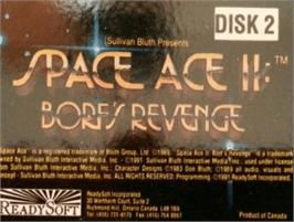Top of cartridge artwork for Space Ace 2 - Borf's Revenge on the Commodore Amiga.